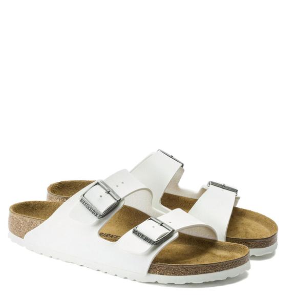 NEW BIRKENSTOCK women's arizona birko flor sandals in white - Picture 3 of 3